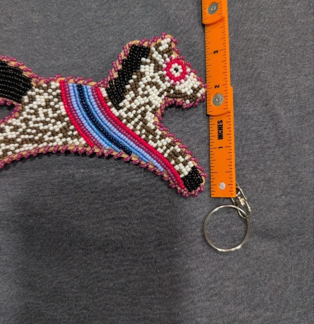 Navajo Made Beaded Pony Hairclip for Kids — Pink, Blue & Black